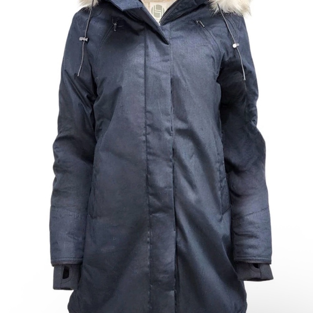 Hoodlamb new black parka with Faux Fur Hood - Picture 5 of 9